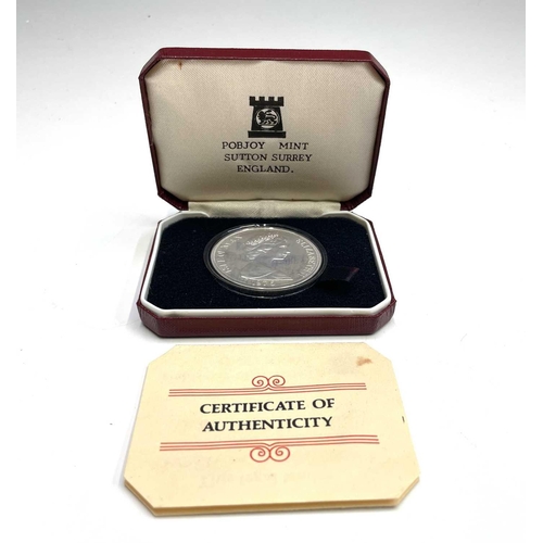 46 - Isle of Man Coinage. Comprising 6 silver proof boxed crown coins: 1974 Winston Churchill Centenary, ... 