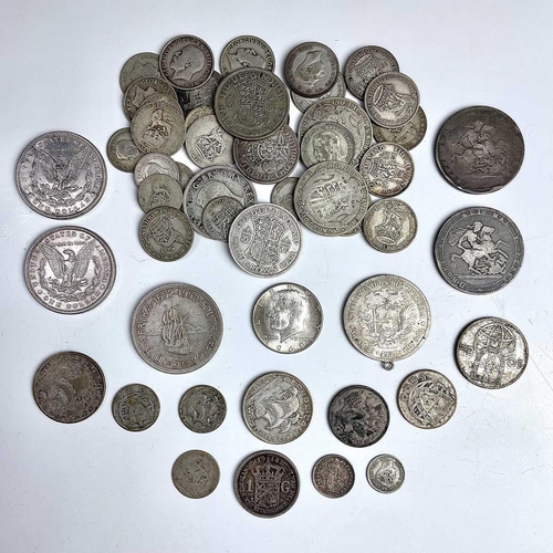 47 - British and World Silver Coinage. Lot comprises £1.87 of pre 1947 GB silver coins, 55p of pre 1920 G... 