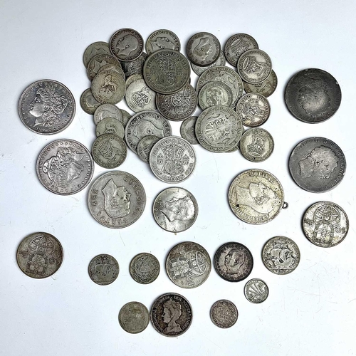 47 - British and World Silver Coinage. Lot comprises £1.87 of pre 1947 GB silver coins, 55p of pre 1920 G... 