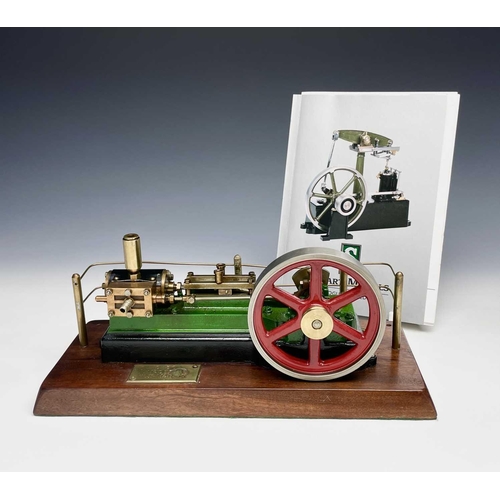 502 - A Stuart S50 scale model mill engine, on a mahogany base, by W.J.Martin, width 28.5cm, together with... 