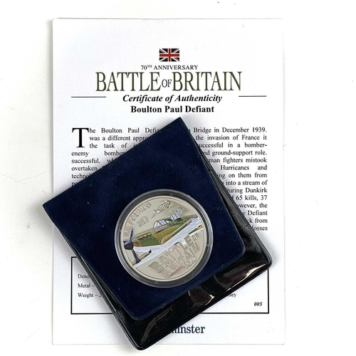 52 - Sterling Silver Britannia 5 Ounce 65th Anniversary of VE Day Medallion and Sterling Silver £5 Guerns... 