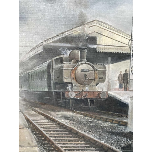 528 - Railways - Original Railway Artwork Devon Interest, by Devon Artist R.J. Revill. A large (36