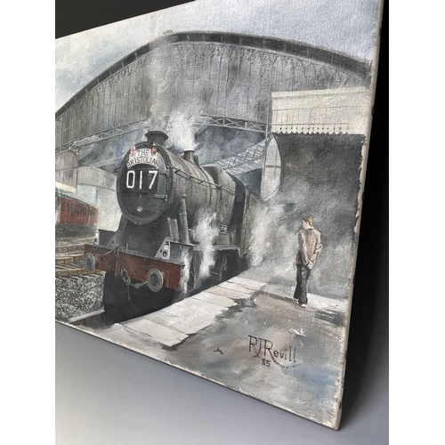 530 - Railways - Original Artwork West Country Interest by Devon Artist R.J. Revill. A large (36