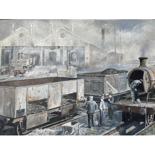 531 - Railways - Original Artwork by Devon Artist R.J. Revill. A large (36