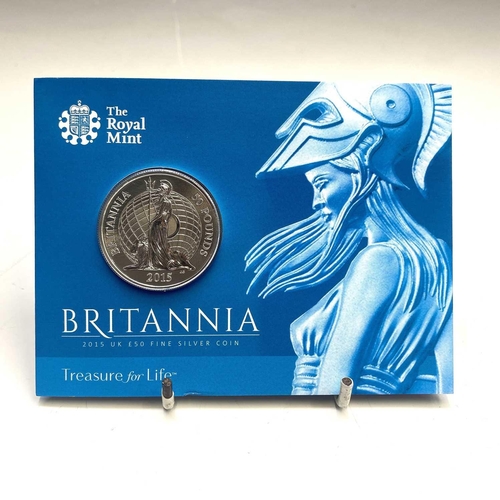 54 - G.B. £50 Silver Proof 2015 Coin. Comprising Britannia £50 fine silver coin in original Royal Mint pa... 