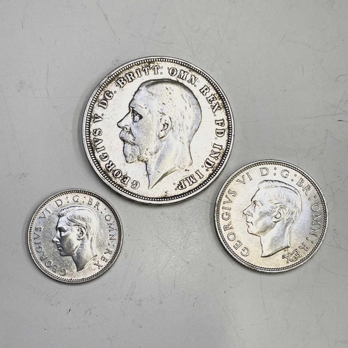 58 - Great Britain Silver and Cupro-nickel Coins. Comprising 1935 Silver Jubilee crown, high grade 1940 2... 