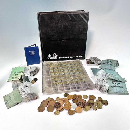 59 - G.B. etc, Coinage. Comprising a coin album and a box of coins. Noted approximately £1.30 of pre 1947... 