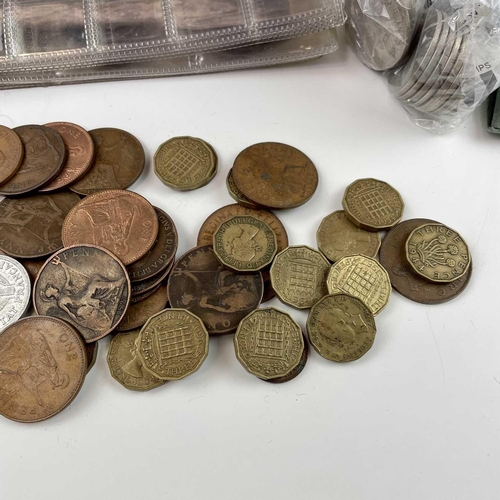 59 - G.B. etc, Coinage. Comprising a coin album and a box of coins. Noted approximately £1.30 of pre 1947... 