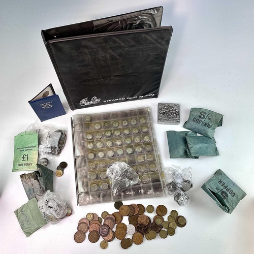 59 - G.B. etc, Coinage. Comprising a coin album and a box of coins. Noted approximately £1.30 of pre 1947... 