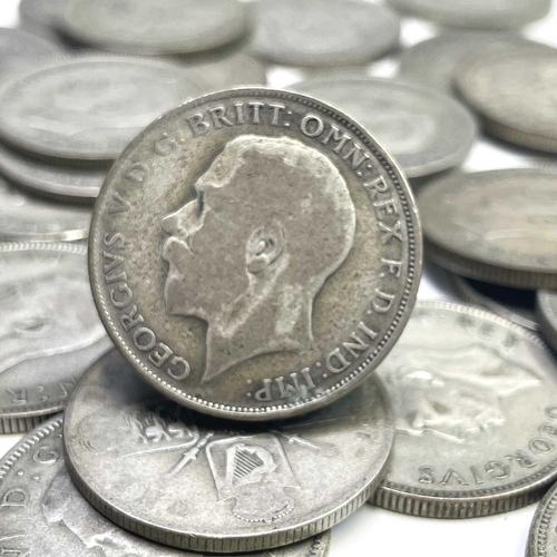 60 - G.B. Pre 1947 Silver Coins. Comprising a bag containing £5 of pre 1947 G.B silver coinage.