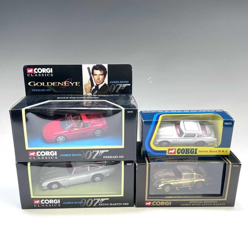 646 - Corgi - James Bond boxed Die Cast Cars (x4). Comprising: 3 Aston Martin DB5's (96655, 96656, 96657) ... 