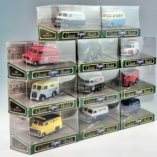 650 - Corgi boxed Classic Die Cast Model Vans. Comprising 11 boxed Bedford Morris vehicles including Pickf... 