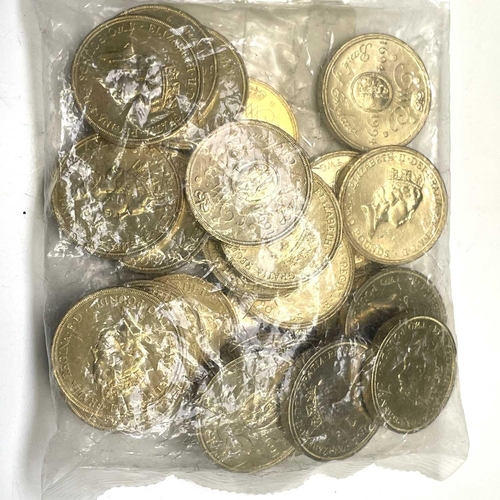 68 - Great Britain Brass £2 Decimal Coins (x60). Comprising unopened Bank sealed uncirculated brass £2 co... 