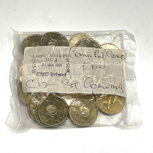 68 - Great Britain Brass £2 Decimal Coins (x60). Comprising unopened Bank sealed uncirculated brass £2 co... 