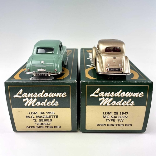 690 - Lansdowne Models 1:43 Scale. 1947 MG Saloon Type YA (LDM 28) plus 1956 MG Magnette Z Series Green (L... 