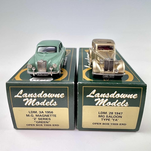 690 - Lansdowne Models 1:43 Scale. 1947 MG Saloon Type YA (LDM 28) plus 1956 MG Magnette Z Series Green (L... 