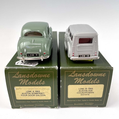 698 - Lansdowne Models 1:43 Scale. 1953 Austin Somerset 4 door saloon (LDM 9) plus 1955 Austin A30 Country... 