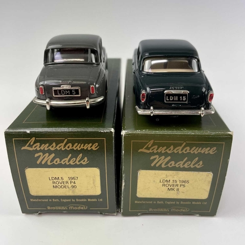 701 - Lansdowne Models 1:43 Scale. 1957 Rover P4 model 90 (LDM 5) plus 1965 Rover P5 MK II (LDM 15). Both ... 