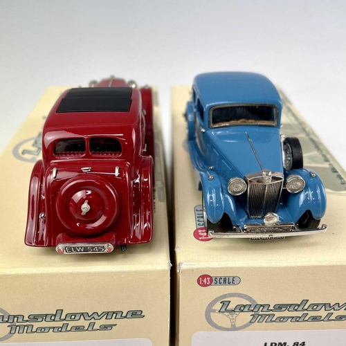 716 - Lansdowne Boxed Models 1:43 Scale. Comprising 1936-1939 MG SA Saloon (Maroon) ref LDM 53 plus 1937 M... 