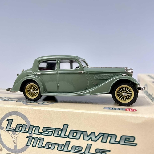 717 - Lansdowne Boxed Models 1:43 Scale. Comprising 1937 Riley 12/4 Continental Touring Sedan (Green) ref ... 