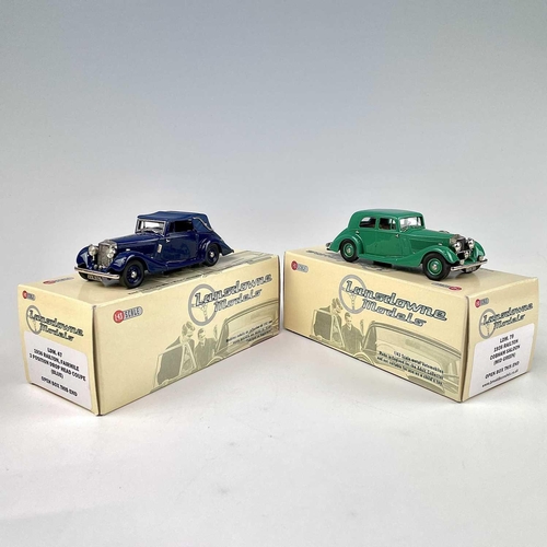 718 - Lansdowne Boxed Models 1:43 Scale. Comprising 1936 Railton Cobham Saloon (Mid Green) ref LDM 79 plus... 