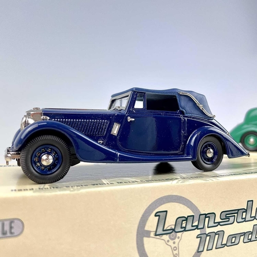 718 - Lansdowne Boxed Models 1:43 Scale. Comprising 1936 Railton Cobham Saloon (Mid Green) ref LDM 79 plus... 