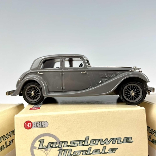 719 - Lansdowne Boxed Models 1:43 Scale. Comprising 1935/6 Triumph Gloria Vitesse Sports Saloon (Grey) ref... 