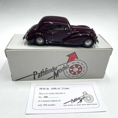 738 - Pathfinder Models. Comprising 1950 AC 2 Litre (ref PFM 36), 1953 Wolseley 4/44 (ref PFM 30), 1956 Si... 