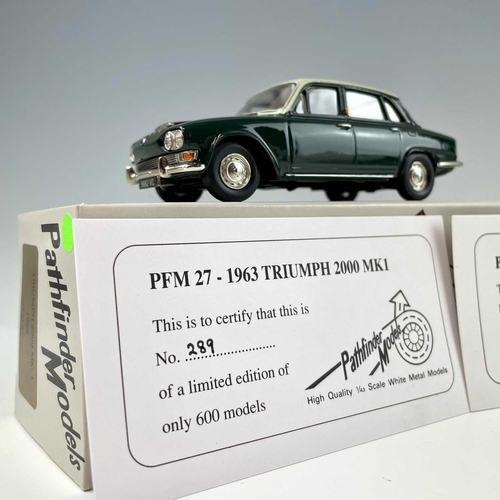 739 - Pathfinder Models. Comprising 1958 Riley 1.5 (ref PFM 14), 1963 Triumph 2000 MK I (ref PFM 27), 1967... 