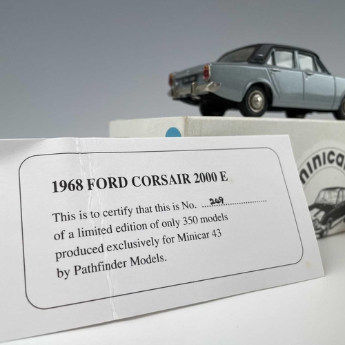 741 - Pathfinders Models - Minicar 43. Comprising 1961 Ford Anglia 105E, 1962 Ford Consul Classic, 1968 Fo... 