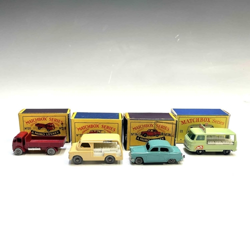 746 - Matchbox, Lesney 1-75 Series. Comprising Models no.20 ERF Lorry (box slight creasing and marks), no.... 