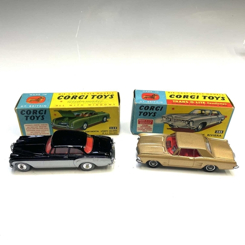 749 - Boxed Corgi Toys (x2). Comprising: no.224 Bentley Continental Sports Saloon - mint noxed but car has... 