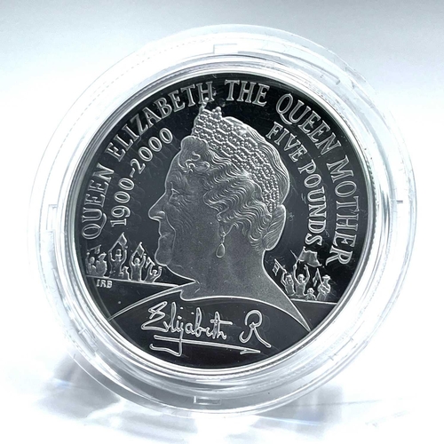 75 - G.B Piedfort Silver Proof £5 Coins (x3). Comprising 2000 Queen Mother centenary cased piedfort proof... 