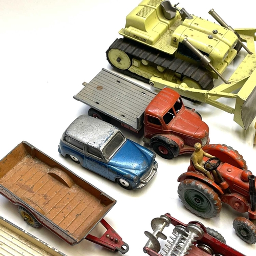 755 - Dinky and Corgi - Much Farm Related. Lot includes 2 Mersey Tunnel Police Land Rovers, Dinky French B... 