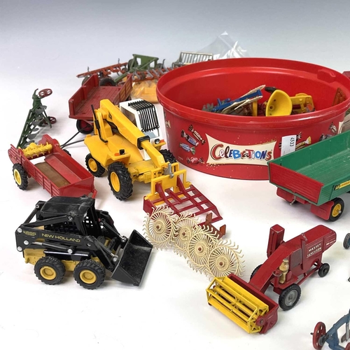 759 - Farm Equipment and Machinery - mainly by Britains. A box containing a quantity of items including tr... 