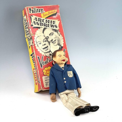 764 - Palitoy Archie Andrews Ventriloquist Doll. Comprising an Archie Andrews doll in reasonable condition... 