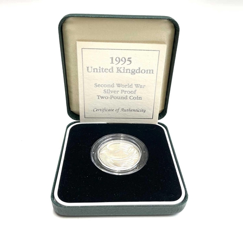 77 - G.B Silver Proof Cased £2 Coins (5 in all). Comprising cased 1986 £2 Commonwealth Games, cased 1989 ... 