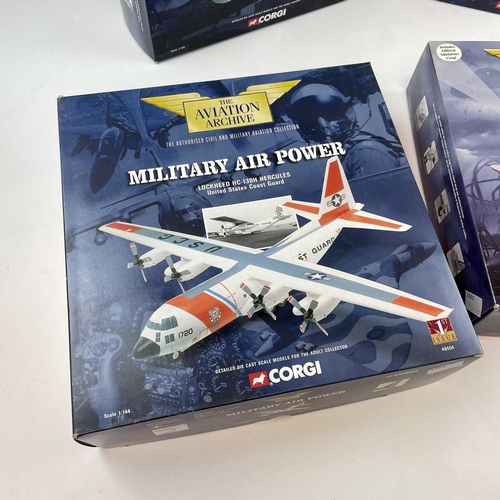 770 - Corgi Aviation Archive (1:144 Scale) x5 boxes. Comprising: Military Air Power Series: 1: Hercules CI... 