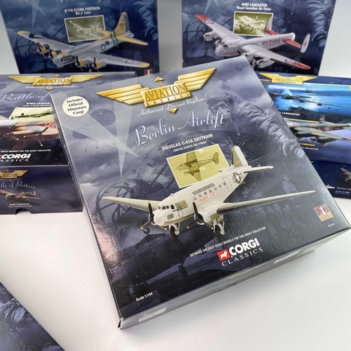 771 - Corgi Aviation Archive (1:144 Scale) x6 Boxes. Comprising: 1: Avro Lancaster Royal Canadian Air Forc... 