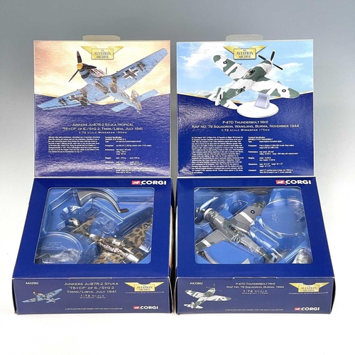 772 - Corgi Aviation Archive (1:72 Scale) x8 Boxes. Comprising: 1: Focke Wulf 190A-4 Black Double Chevron ... 