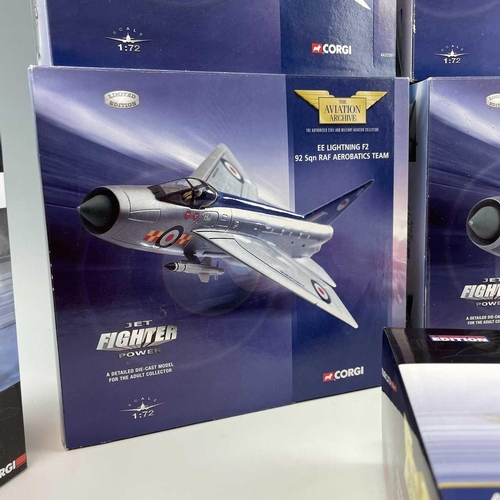 775 - Corgi Aviation Archive Scale 1:72. Comprising 7 boxes: 1: Hawker Hunter FGA9 (ref no. 49801). 2: Haw... 