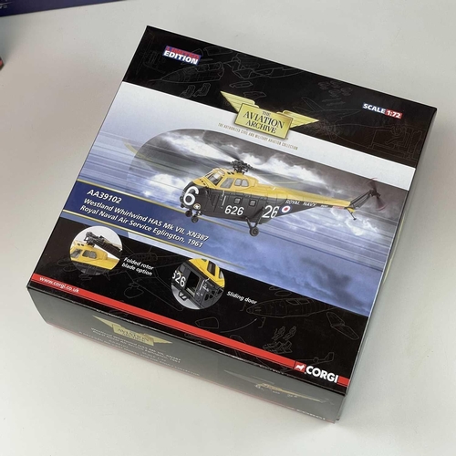 775 - Corgi Aviation Archive Scale 1:72. Comprising 7 boxes: 1: Hawker Hunter FGA9 (ref no. 49801). 2: Haw... 