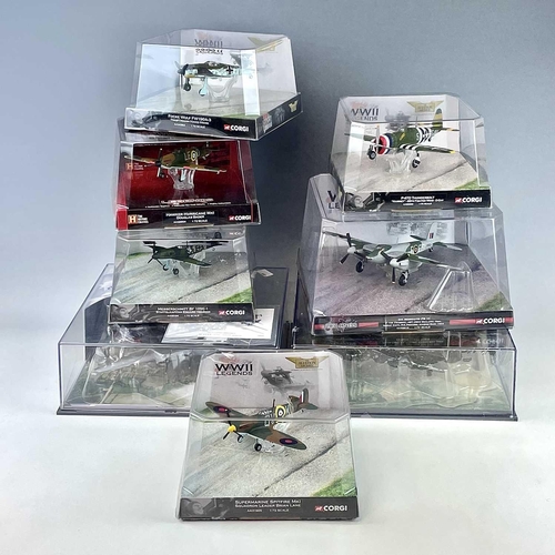 776 - Corgi Aviation Archive and WWII Legends Scale 1:144 and 1:72. Comprising 8 boxes: 1: USAAF - B17 - S... 