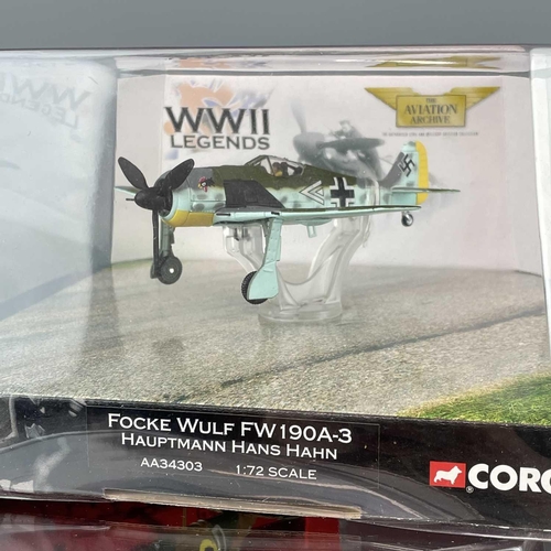 776 - Corgi Aviation Archive and WWII Legends Scale 1:144 and 1:72. Comprising 8 boxes: 1: USAAF - B17 - S... 