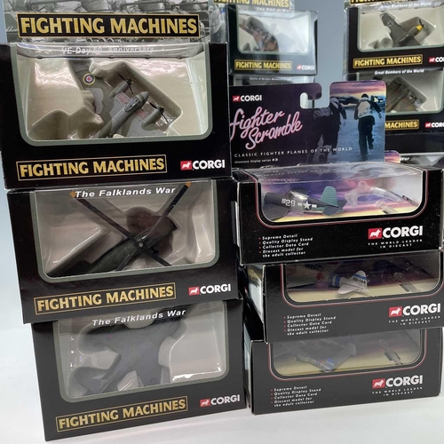 780 - Corgi Fighting Machines, Fighter Scramble and 100 Years of Flight x18 Boxes. Comprising two boxed se... 