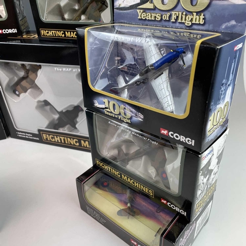 780 - Corgi Fighting Machines, Fighter Scramble and 100 Years of Flight x18 Boxes. Comprising two boxed se... 