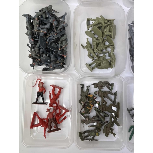 791 - 1960s-1980s Plastic Soldiers. Large quantity of mostly Airfix figures sorted into containers - WWII,... 