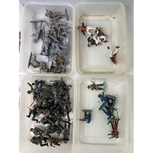 791 - 1960s-1980s Plastic Soldiers. Large quantity of mostly Airfix figures sorted into containers - WWII,... 