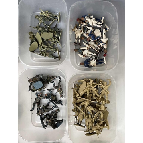 791 - 1960s-1980s Plastic Soldiers. Large quantity of mostly Airfix figures sorted into containers - WWII,... 