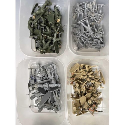 791 - 1960s-1980s Plastic Soldiers. Large quantity of mostly Airfix figures sorted into containers - WWII,... 